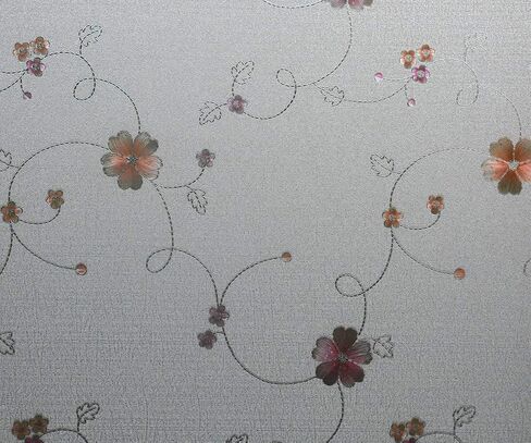 VSUDO 1 Roll 17.7" by 78.7" Static Cling Window Film for Privacy, Plum Blossom Pattern Window Tint for Home, Window Glass Sticker for Office (9.68 Sq. Ft Total) in Saudi Arabia