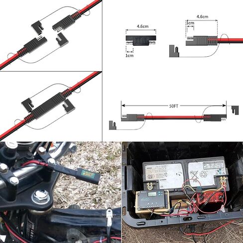 10AWG 3FT SAE Extension Cable 3 6 10 20 35 50FT SAE to SAE Quick Disconnect Wire Harness SAE Connector SAE Plug for Automotive RV Battery Solar Panel (3FT) in Saudi Arabia