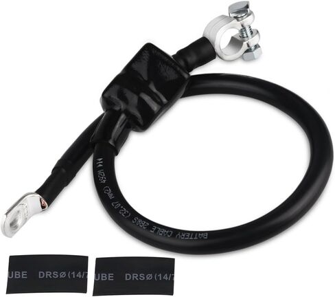 WATERWICH Negative Battery Cable Wire 2 AWG 2-Gauge 20 Inches with 2 hot melt adhesives Pure Copper Perfect Connection for Ship Boat Small Yacht RV Camper Truck Car Vehicle(Negative Battery Cable) in Saudi Arabia