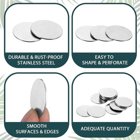 300 Pcs Stainless Steel Disc, Blank Metal Strike Round Plates for Crafts Blank Coins for Crafts Metal Stamping and DIY Jewelry Making,19 Gauge Thickness(3/8 Inch) in Saudi Arabia