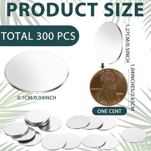 300 Pcs Stainless Steel Disc, Blank Metal Strike Round Plates for Crafts Blank Coins for Crafts Metal Stamping and DIY Jewelry Making,19 Gauge Thickness(3/8 Inch) in Saudi Arabia