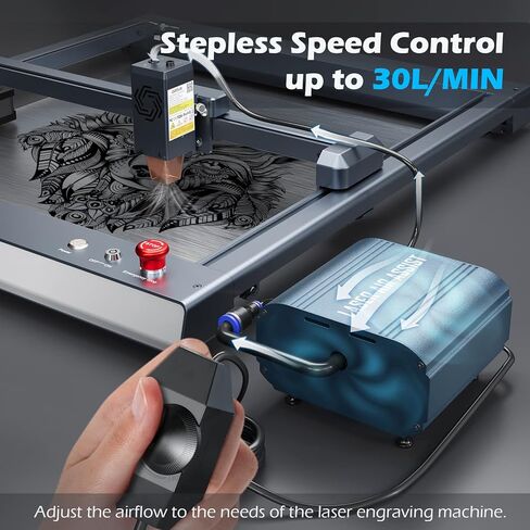 مضخة مساعدة الهواء بالليزر مختارة من Ortur بقدرة 30 لتر/الدقيقة مع أساتذة ليزر لتدفق الهواء قابل للتعديل ومعظم قواطع النقش بالليزر، قطع أسرع وأعمق، إزالة الدخان والغبار، تنظيف السطح والنعومة in Kuwait