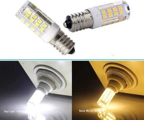 E14 5W LED لمبة الإضاءة، 5 عبوات، أبيض دافئ 3000K، 40W مكافئ لمبة متوهجة، 400LM 52 LED 2835-SMD ضوء، عكس الضوء، AC 110V AC 120V AC 130V in Kuwait