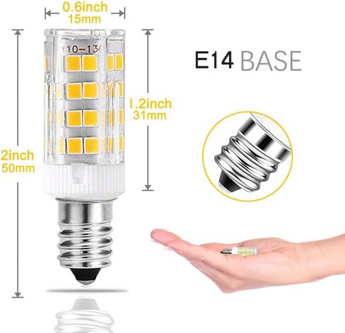 E14 5W LED لمبة الإضاءة، 5 عبوات، أبيض دافئ 3000K، 40W مكافئ لمبة متوهجة، 400LM 52 LED 2835-SMD ضوء، عكس الضوء، AC 110V AC 120V AC 130V in Kuwait