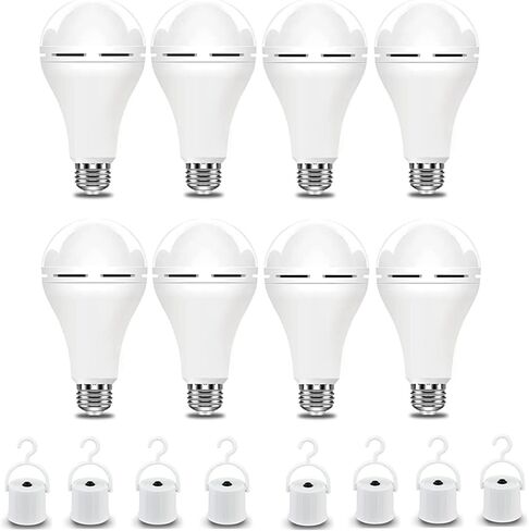 Rechargeable Light Bulbs 9W,Battery Operated Powered LED Light Bulb 600Lumen 3000K Warm White for Power Outage,Camping,Outdoor Activity,Hurricane,Pack of 4 in Saudi Arabia