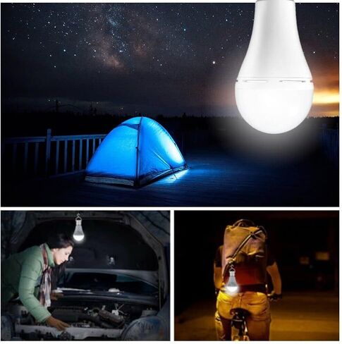 Rechargeable Light Bulbs 9W,Battery Operated Powered LED Light Bulb 600Lumen 3000K Warm White for Power Outage,Camping,Outdoor Activity,Hurricane,Pack of 4 in Saudi Arabia