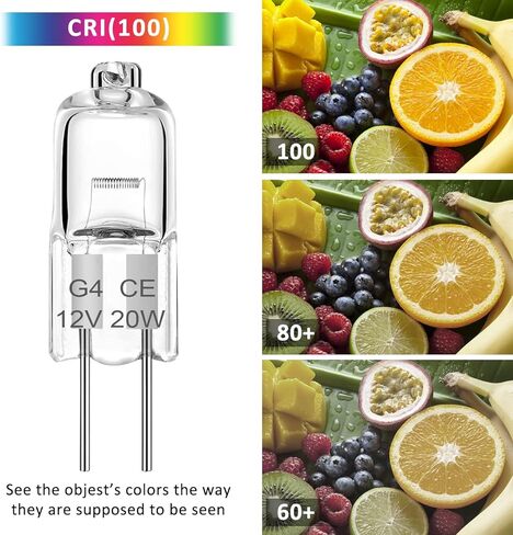 G4 Halogen Light Bulbs 20W 12V Clear Capsule 2 Pin Lamp Bulb Halogen Pin Base Warm White 2700K Dimmable, Bi-Pin G4 Base for Cooker Hood, Crystal Chandeliers, Bathroom, 10 Pack in Saudi Arabia