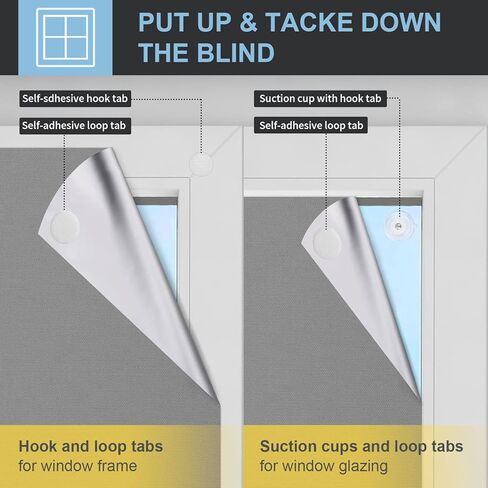 ستائر تعتيم محمولة مقاس 118 بوصة × 57 بوصة، ستائر تعتيم للسفر، 20 كوب شفط و20 عروة خطاف وحلقة سهلة اللصق، تناسب أي حجم وشكل، ظلال تعتيم مؤقتة بنسبة 100% للنوافذ in Kuwait