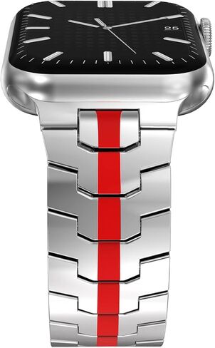 Compatible with Apple Watch Series 8 7 6 5 4 3 2 1 SE Stainless Steel Band Ultra 49mm 45mm 44mm 42mm 42mm 41mm 40mm 38mm Metal Bands, Men's Business Strap in Saudi Arabia