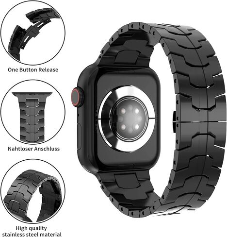 متوافق مع Apple Watch Series 8 7 6 5 4 3 2 1 SE بسوار من الفولاذ المقاوم للصدأ Ultra 49mm 45mm 44mm 42mm 42mm 41mm 40mm 38mm Metal Bands، حزام عمل للرجال in Kuwait