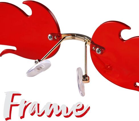 Spooktacular Creations Halloween Flame Glasses, Rimless Goth Glasses, Colorful Fire Shaped Sunglasses for Kids Women Men in Saudi Arabia
