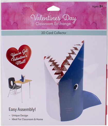 PTI Group Valentines Day DIY Card Collector Mailbox for Kids for Classroom Exchange - Shark, Multi-Color, (PG01537) in Saudi Arabia