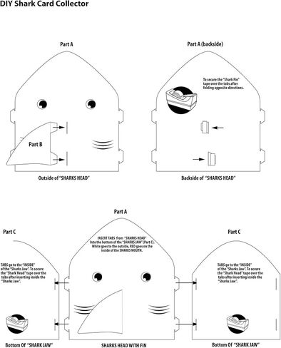 PTI Group Valentines Day DIY Card Collector Mailbox for Kids for Classroom Exchange - Shark, Multi-Color, (PG01537) in Saudi Arabia