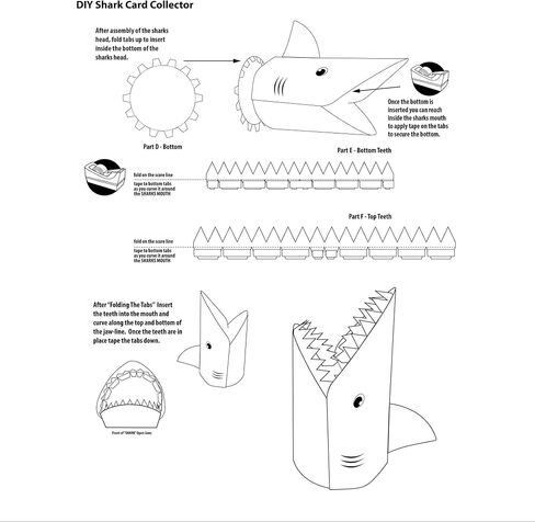 PTI Group Valentines Day DIY Card Collector Mailbox for Kids for Classroom Exchange - Shark, Multi-Color, (PG01537) in Saudi Arabia