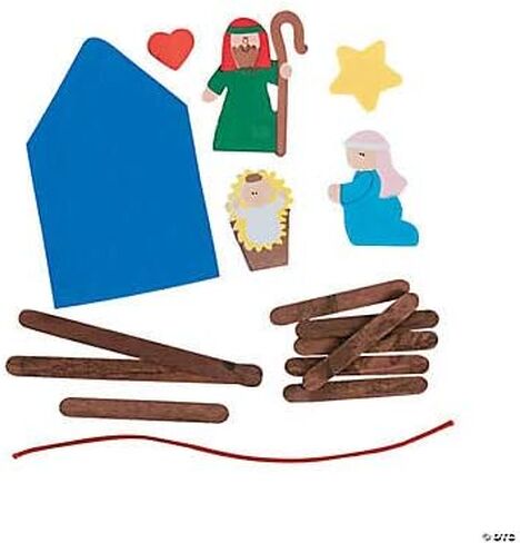 Fun Express Nativity Craft Stick Ornament Craft Kit - Makes 12 - Christmas Crafts for Kids in Saudi Arabia