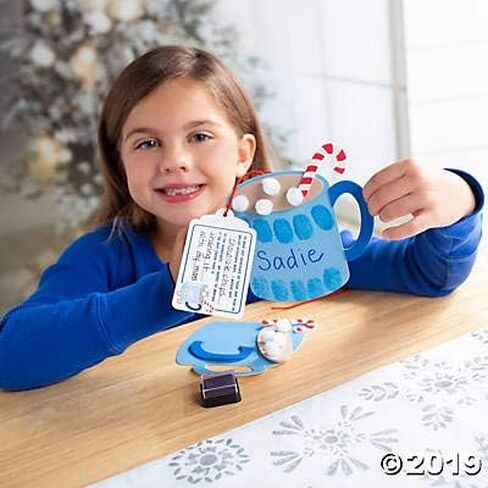 Hot Cocoa Thumbprint Ornament Craft Kits - Crafts for Kids and Fun Home Activities - Makes 12 in Saudi Arabia