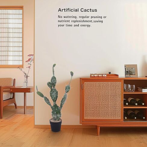 نبات صبار اصطناعي بوعاء 51 بوصة صبار صحراوي صناعي نبات صبار كبير مزيف مع زارع أسود للمنزل والحديقة والمكتب والديكور الداخلي والخارجي in Kuwait