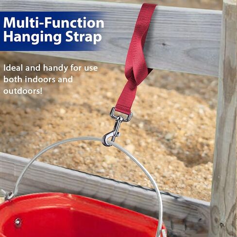 Harrison Howard 4PCS 22" Easily Packed Sturdy Nylon Bucket Straps for Hay Nets and Water Feeder Buckets-Azure Blue in Kuwait