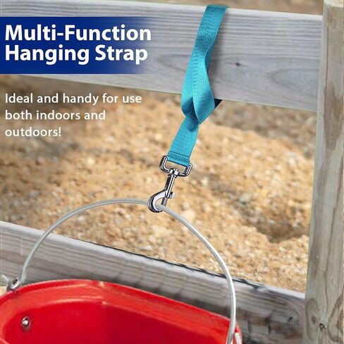 Harrison Howard 4PCS 22" Easily Packed Sturdy Nylon Bucket Straps for Hay Nets and Water Feeder Buckets-Red in Saudi Arabia
