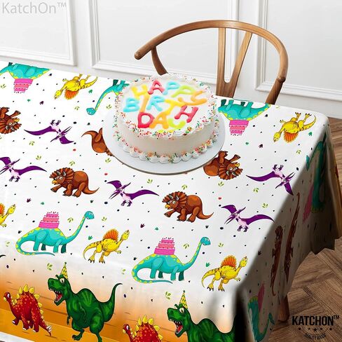 KatchOn, XtraLarge Dinosaur Table Cover for Birthday - 108x54 Inch, Pack of 2 | Dinosaur Table Cloths for Birthday Party | Dino Tablecloth | Dinosaur Party Tablecloth for Dinosaur Party Decorations in Saudi Arabia