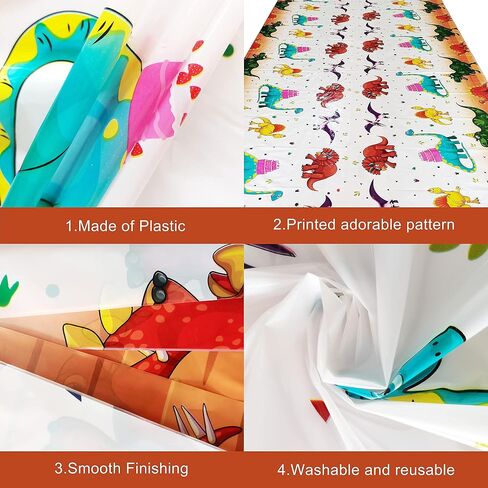 KatchOn, XtraLarge Dinosaur Table Cover for Birthday - 108x54 Inch, Pack of 2 | Dinosaur Table Cloths for Birthday Party | Dino Tablecloth | Dinosaur Party Tablecloth for Dinosaur Party Decorations in Saudi Arabia