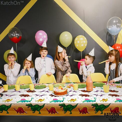 KatchOn, XtraLarge Dinosaur Table Cover for Birthday - 108x54 Inch, Pack of 2 | Dinosaur Table Cloths for Birthday Party | Dino Tablecloth | Dinosaur Party Tablecloth for Dinosaur Party Decorations in Saudi Arabia