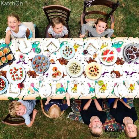 KatchOn, XtraLarge Dinosaur Table Cover for Birthday - 108x54 Inch, Pack of 2 | Dinosaur Table Cloths for Birthday Party | Dino Tablecloth | Dinosaur Party Tablecloth for Dinosaur Party Decorations in Saudi Arabia