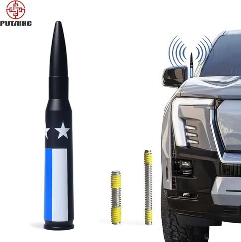 Bullet Car Antenna Replacement for Jeep Wrangler JK & JL (2007-2023) & Jeep Gladiator 2020-2023 Accessories Truck Anti Theft Short Antenna (American Flag) in Saudi Arabia