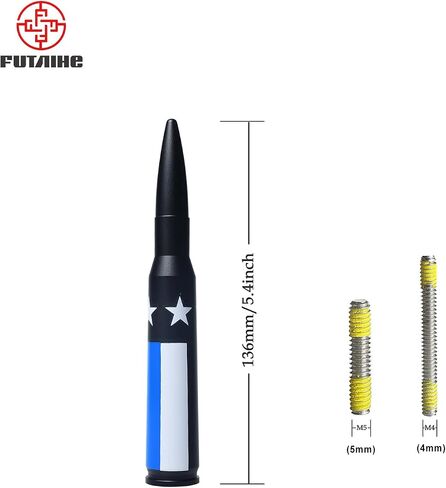 Bullet Car Antenna Replacement for Jeep Wrangler JK & JL (2007-2023) & Jeep Gladiator 2020-2023 Accessories Truck Anti Theft Short Antenna (American Flag) in Saudi Arabia