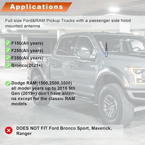 Bullet Car Antenna Replacement for Jeep Wrangler JK & JL (2007-2023) & Jeep Gladiator 2020-2023 Accessories Truck Anti Theft Short Antenna (American Flag) in Saudi Arabia