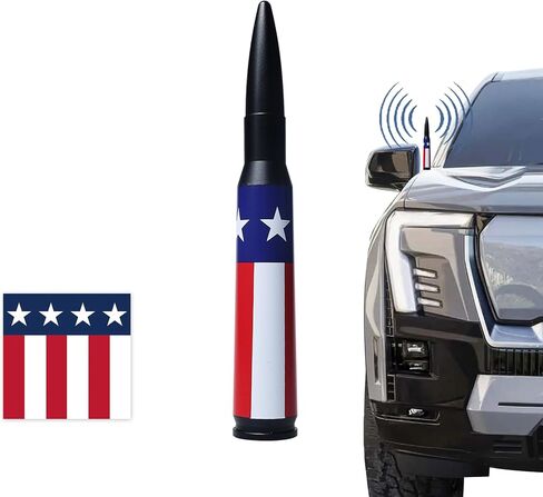 Bullet Car Antenna Replacement for Jeep Wrangler JK & JL (2007-2023) & Jeep Gladiator 2020-2023 Accessories Truck Anti Theft Short Antenna (American Flag) in Saudi Arabia