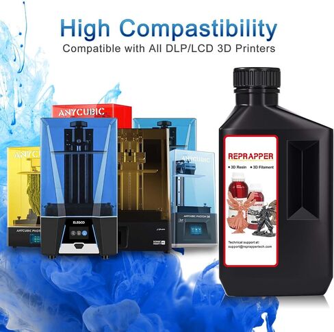 RepRapper 3D Printer Resin, 405nm Fast UV-Curing Color Change 1kg Standard Resin Pack, Photopolymer 3D Printing Resin with Metallic Shine for LCD Printer, Blue/Brass/Silver 3 * 1000g in Saudi Arabia