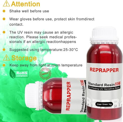 RepRapper 3D Printer Resin, 405nm Fast UV-Curing Color Change 1kg Standard Resin Pack, Photopolymer 3D Printing Resin with Metallic Shine for LCD Printer, Blue/Brass/Silver 3 * 1000g in Saudi Arabia