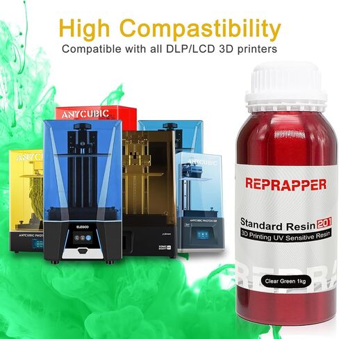 RepRapper 3D Printer Resin, 405nm Fast UV-Curing Color Change 1kg Standard Resin Pack, Photopolymer 3D Printing Resin with Metallic Shine for LCD Printer, Blue/Brass/Silver 3 * 1000g in Saudi Arabia
