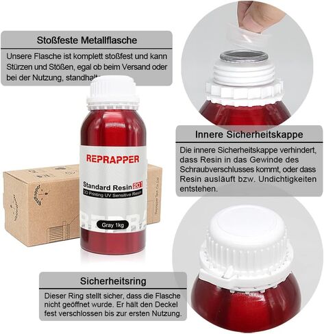 RepRapper 3D Printer Resin, 405nm Fast UV-Curing Color Change 1kg Standard Resin Pack, Photopolymer 3D Printing Resin with Metallic Shine for LCD Printer, Blue/Brass/Silver 3 * 1000g in Saudi Arabia