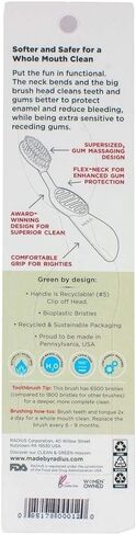 RADIUS - Scuba Right Hand Toothbrush, Soft Bristles, Flex-Neck Technology that Reduces Pressure on Teeth and Gums, Made with Sustainable Materials (Colors May Vary) in Saudi Arabia