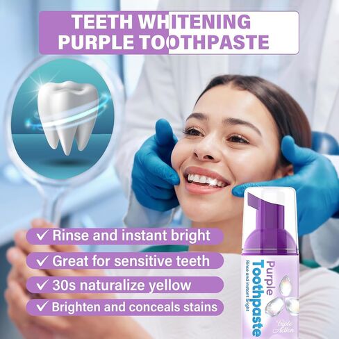 Purple Toothpaste for Teeth Whitening, Teeth Whitening Toothpaste, Teeth Whitener for Sensitive Teeth, Stain Removal and Fights Bad Breath in Saudi Arabia