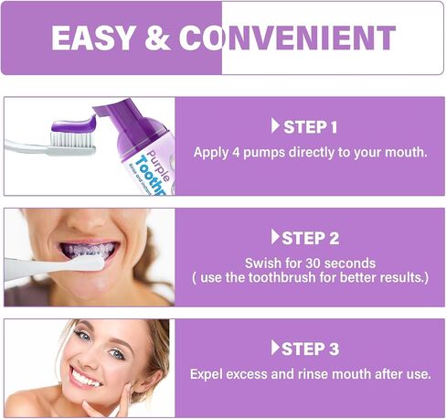 Purple Toothpaste for Teeth Whitening, Teeth Whitening Toothpaste, Teeth Whitener for Sensitive Teeth, Stain Removal and Fights Bad Breath in Saudi Arabia