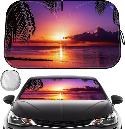 Car Windshield Sun Shade - Reflector Sunshade Offers Ultimate Protection for Car Interior, Cool Reflective Sun Blocker Fits Small Sedans, Mini SUVs in Saudi Arabia
