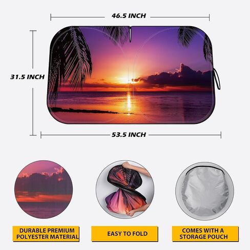 Car Windshield Sun Shade - Reflector Sunshade Offers Ultimate Protection for Car Interior, Cool Reflective Sun Blocker Fits Small Sedans, Mini SUVs in Saudi Arabia