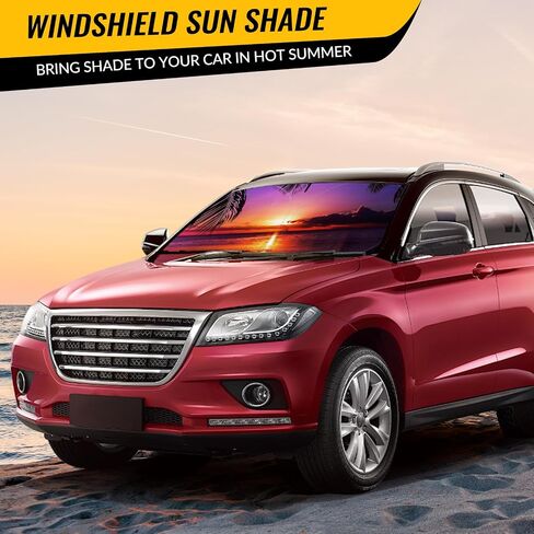 Car Windshield Sun Shade - Reflector Sunshade Offers Ultimate Protection for Car Interior, Cool Reflective Sun Blocker Fits Small Sedans, Mini SUVs in Saudi Arabia