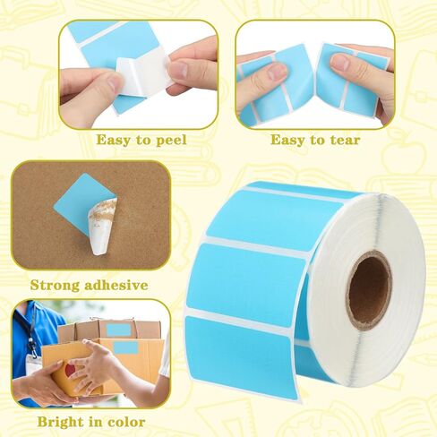 5 Rolls Direct Thermal 2 x 1 Thermal Sticker Labels 5 Colors Barcode Label Printer Stickers Multi-Purpose Thermal Printer Stickers Rectangular Self Adhesive Stickers,1000 Per Roll in Saudi Arabia