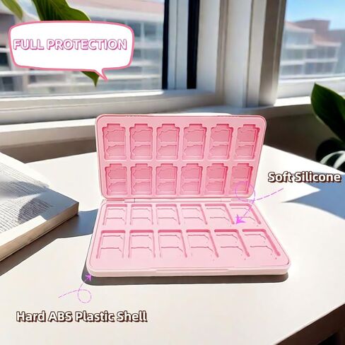 Game Card Case【24 Game Card Slots + 48 Micro SD Card Slots】 Compatible with Nintendo Switch& Switch OLED Card Portable Memory Card Storage, Games shell. NS-N (Strawberry) in Saudi Arabia