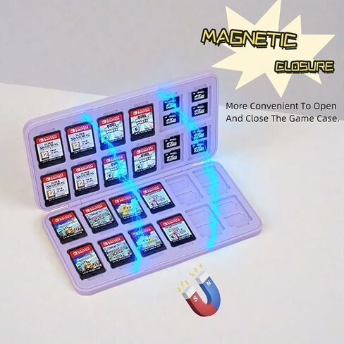 Game Card Case【24 Game Card Slots + 48 Micro SD Card Slots】 Compatible with Nintendo Switch& Switch OLED Card Portable Memory Card Storage, Games shell. NS-N (Strawberry) in Saudi Arabia
