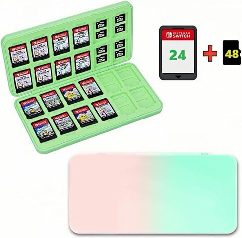Game Card Case【24 Game Card Slots + 48 Micro SD Card Slots】 Compatible with Nintendo Switch& Switch OLED Card Portable Memory Card Storage, Games shell. NS-N (Strawberry) in Saudi Arabia