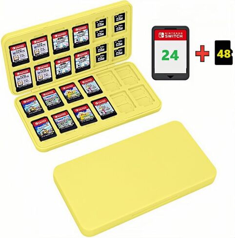 Game Card Case【24 Game Card Slots + 48 Micro SD Card Slots】 Compatible with Nintendo Switch& Switch OLED Card Portable Memory Card Storage, Games shell. NS-N (Strawberry) in Saudi Arabia