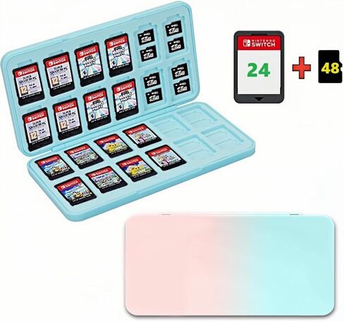 Game Card Case【24 Game Card Slots + 48 Micro SD Card Slots】 Compatible with Nintendo Switch& Switch OLED Card Portable Memory Card Storage, Games shell. NS-N (Strawberry) in Saudi Arabia