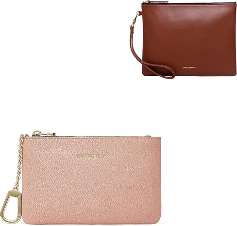 محفظة جلدية صغيرة للعملات المعدنية، محفظة تغيير للنساء مع سلسلة خطافية معدنية (4-وردي) in Kuwait