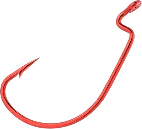 Dr.Fish 100 Pack EWG Fishing Hooks Bass Fishing Hooks Offset Shank Worm Hooks Round Bend Wide Gap Drop Shot Texas Carolina Rig Hooks High Carbon Steel Live Bait Fishing Hooks Freshwater Saltwater in Saudi Arabia