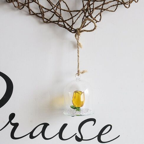 H&D Crystal Rose Flower Figurine Dreams Ornament in a Glass Dome Gifts for her (Red) in Kuwait